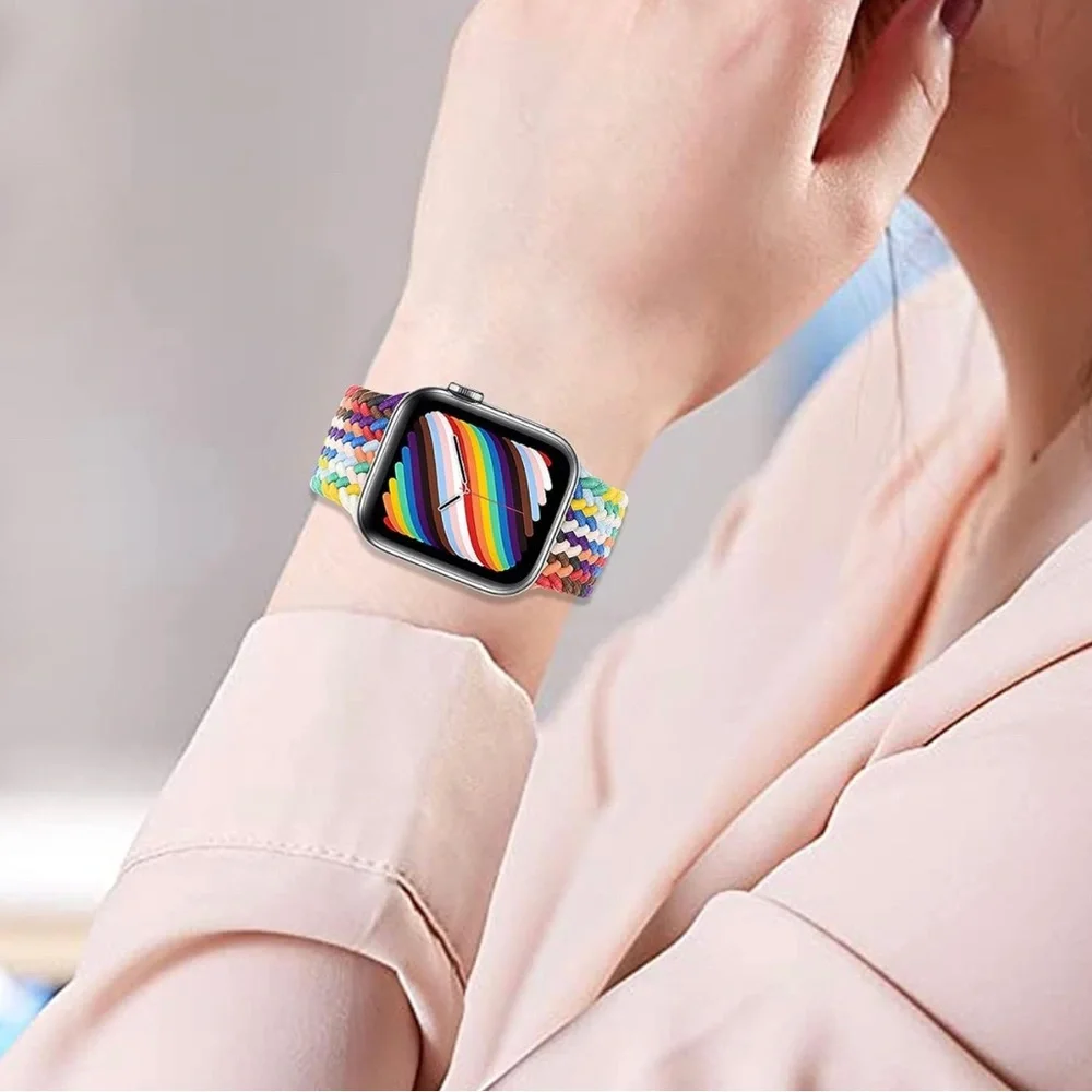 Nylon Elastic Stretchy Braided Solo Loop Compatible With Apple Watch Band‎ Ultra